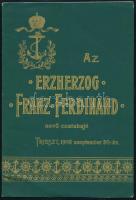 1908 Az ,,Erzherzog Franz Ferdinand" nevű csatahajó. Trieszt, 1908. szeptember 30-án. Az Osztrák-Magyar Cs. és Kir. Haditengerészet (K. u. k. Kriegsmarine) a trieszti Stabilimento Tecnico Triestino hajógyárban épült, Radetzky-osztályú pre-dreadnought csatahajójának 1908. szept. 30-i vízre bocsátása alkalmából kiadott, magyar nyelvű ismertető kiadvány, a hajó fekete-fehér képével (Gustav Kappler festménye után) és fontosabb technikai adataival. Kiadói tűzött papírkötés, megkímélt állapotban, néhány bejegyzéssel és bélyegzéssel, 1 t.+ 4 sztl. lev.