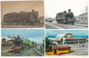 VONATOK - 28 db főleg MODERN (1960 előtti) motívum képeslap / TRAINS, LOCOMOTIVES - 28 mainly MODERN (pre-1960) motive postcards