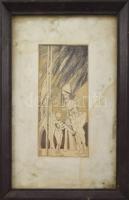 Jelzés nélkül: Zenekar. Nyomat, papír. Üvegezett fakeretben, foltos paszpartuval. 15×6,5 cm.