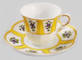 Venezia Gold Collection 6 darab kis csésze alátéttel. Jelzett, hibátlan, d: 8,5 cm