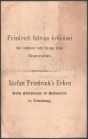 1889 Sopron, Friedrich István örökösei német szabadalmazott rovatkolt tető cserép téglagyár szállítólevele
