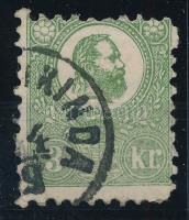 1871 Kőnyomat 3kr szignált bélyeg rövid sarokfoggal, egyébként jó minőség (160.000)