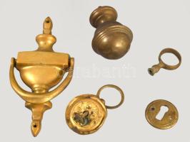 Doboznyi réz bútordísz, bútorveret, ajtókopogtató.