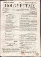 1860 Hölgyfutár. 1860. dec. 8., XI. évf. 147. sz. Szerk.: Tóth Kálmán. Közlöny az irodalo, társasélet, művészet és divat köréből. Pest, 1860, Emich Gusztáv-ny., hajtott, foltos, a címlapon adóbélyeggel, [1261]-1268 p.