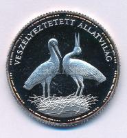 1992. 200Ft Ag "Veszélyeztetett állatvilág - Fehér gólya" kapszulában T:BU, patina
Adamo ...