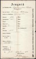 1868 Gálos (Gols/Gojza), Zeugniß (bizonyítvány)