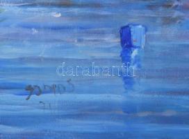 Somos jelzéssel: Kikötő hajókkal. Olaj, farost. 50×31,5 cm