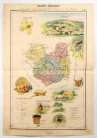 Szilágy vármegye (Tasnád - Szilágysomlyó - Zilah) nagy méretű (37 x 53 cm. ) kőnyomatú térképe . Megjelent, Hátsek Ignácz: Magyarország megyei térképei c. atlasz lapjaként. Rajzolta Hátsek Ignácz. kiadta: Lampel Róbert (Wodianer F. És Fiai) nyomtatta: Kunossy Vilmos és Fia, Budapest. Az atlasz lapjai a hazai térképtörténet talán legszebb térképei. A gyönyörűen színezett darabokon az adott vármegyére jellemző épületek, mezőgazdasági termények, állatok, ipari termékek, közlekedési eszközök, természeti látnivalók láthatóak.