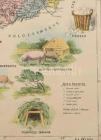 Szilágy vármegye (Tasnád - Szilágysomlyó - Zilah) nagy méretű (37 x 53 cm. ) kőnyomatú térképe . Meg...