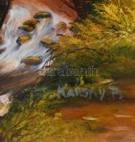 Olvashatatlan jelzéssel: Romantikus táj. Olaj, farost. 50×36 cm