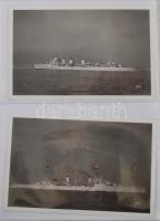 55 db főleg régi hadihajó képeslap egy hiányos albumban / 55 mainly pre-1945 battleship postcards in...