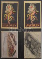 42 db főleg régi (1950 előtti) reklám képeslap egy iratrendezőben, jobbakkal / 42 mainly pre-1950 advertisement postcards in an album, with better ones