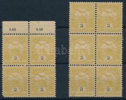 1900 Turul 2f 2 db összefüggésben, csillag- és számvízjellel (sarokhiba, rozsda / missing corner, stain)