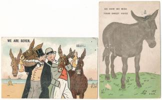 SZAMARAK - 33 db főleg régi motívum képeslap szamárral / DONKEYS - 33 mainly pre-1945 motive postcar...