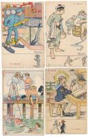 31 db RÉGI francia haditengerészet motívum képeslap: matróz élet, Gervese szignóval / 31 pre-1945 French Navy motive postcards: mariners life, signed by Gervese