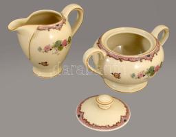 Thomas Bavaria porcelán teás készlet, hat személyes Matricás, jelzett, hibátlan