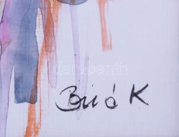 Biró Konrád (1967-): Róka arckép. Akvarell, papír, jelezve jobbra lent. Üvegezett fakeretben, 30×20 ...