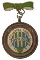 1975. "Ferencvárosi Torna Club BPEST IX. ker 1899" műgyantűs bronz kitüntető jelvény függelékkel, hátoldalán "1975 FTC." gravírozással (25x45mm) T:VF