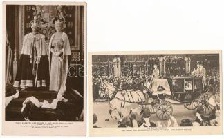 11 db régi motívum képeslap: angol uralkodók / 11 pre-1945 motive postcards: British Royalty