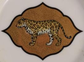 Lynn Chase által tervezett "Amazonian Jaguar" mintás tálka, jelzett, hibátlan, d: 12 cm