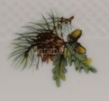 Hollóházi kosmintás asztalközép kínáló. Kísérleti darab! Jelzett, minimális aranykopással, 26x26 cm ...