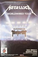2018 Metallica, Worldwired tour, Budapest Aréna, koncertplakát, papír, feltekerve, lapszéli apró szakadásokkal, 175×120 cm