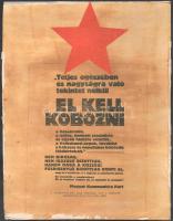 cca 1946 Magyar Kommunista Párt hirdetménye az elkobzásra szánt dolgokra, kartonra kasírozva, 36×27 cm