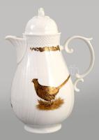 Hollóházi arany fácánmintás kiöntő. Kísérleti darab! Jelzett, hibátlan, m: 20 cm