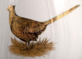 Hollóházi arany fácánmintás kiöntő. Kísérleti darab! Jelzett, hibátlan, m: 20 cm