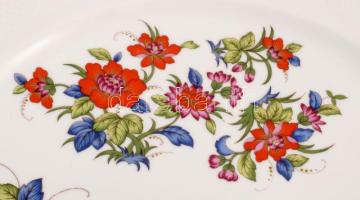 Hollóházi kerek asztalközép kínáló, háncsnyomott peremrésszel. Jelzett: "KISÉRLETI DARAB" ...