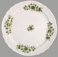 Hollóházi kerek asztalközép kínáló, háncsnyomott peremrésszel. Kísérleti darab! Jelzett, hibátlan, d...