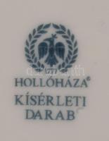 Hollóházi kerek asztalközép kínáló, háncsnyomott peremrésszel. Kísérleti darab! Jelzett, hibátlan, d...