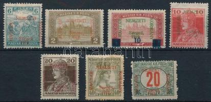 Szeged 1919 7 db bélyeg, Bodor vizsgálójellel (19.250)