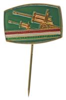 DN "Gépesített Tarack" festett bronz lemezjelvény (18x23mm) T:AU, pótolt tű