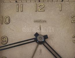 Angelus 8 napos járatú mechanikus utazóóra. Frissen szervizelt, bőr tokkal. 7x10 cm