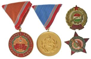 1965. "Kiváló Parancsnok" műgyantás fém kitüntető jelvény + DN "M Ő" (Munkás Őr) műgyantás fém kitüntető jelvény + 1965. "Szolgálati Érdemérem - A Haza Fegyveres Szolgálatában" 15 év után, műgyantás bronz kitüntetés mellszalagon + 1983. "Honvédelmi Érdemérem" 20 év után, aranyozott bronz kitüntetés mellszalagon T:AU,XF