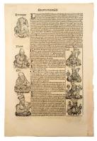1493 Ősnyomtatvány - a híres Schedel krónika lapja, rajta középkori uralkodók és egyházi méltóságok ...