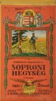 1931 Soproni hegység, Kirándulók térképe 14. sz., 1 : 25.000, Bp., M. Kir. Állami Térképészeti Intéz...
