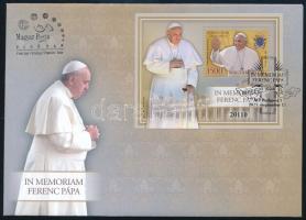 2025 In Memoriam Ferenc pápa blokk FDC-n