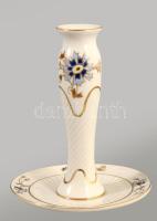 Zsolnay búzavirág mintás gyertyatartó párban. Kézzel festett, jelzett, hibátlan 15 cm