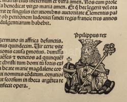 1493 Ősnyomtatvány - a híres Schedel krónika Magyar vonatkozású lapja, rajta középkori uralkodók és ...