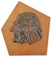 DN "Liszt Ferenc" egyoldalas, öntött bronz plakett, fa talapzaton (plakett:~100x100mm ; talapzat:~165x175mm) T:XF, repedés a talapzaton, a hátoldalán szegecselt a repedés és szögelt drót az akasztáshoz