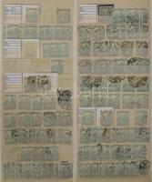 1900-1940 Nagy magyar rendező / készlet 6 db A/4 + 4 közepes berakóban + egy köteg berakólapon. Rendkivül jó böngészde speciálgyűjtőnek, színárnyalatok, bélyegzések stb. kutatóinak.