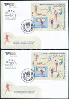 2025 100 éves a Magyar Testnevelési ls Sporttudományi Egyetem fogazott és vágott blokk 1-1 FDC-n azonos sorszámmal