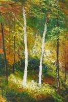 Jelzés nélkül: Erdőrészlet. Olaj, farost. 50×47 cm