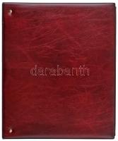 Négygyűrűs "Importa" műbőr bankjegyberakó album tokkal, 47db műanyag berakólappal, hármas-, négyes- és ötös osztású lapok, használt, jó állapotban