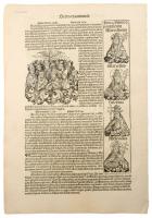 1493 Ősnyomtatvány - a híres Schedel krónika két egymást követő lapja (egybefüggő lappárja) , rajta ...