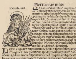 1493 Ősnyomtatvány - a híres Schedel krónika két egymást követő lapja (egybefüggő lappárja) , rajta ...