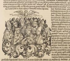 1493 Ősnyomtatvány - a híres Schedel krónika két egymást követő lapja (egybefüggő lappárja) , rajta ...