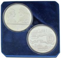 1990. 500Ft Ag "Mátyás király / Beatrix" + 500Ft Ag "Mátyás király - Buda" kapszulában, tanúsítvánnyal, dísztokban T:PP Adamo EM113, Adamo EM114